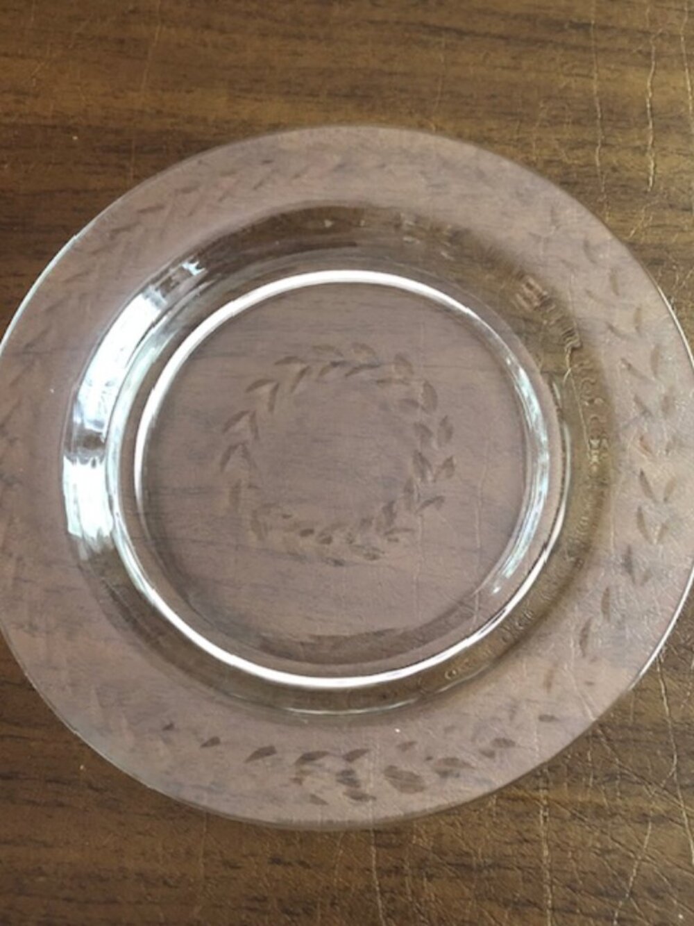 Cambridge Crystal Minton Wreath Etched 8" Plates Set of 12 Elegant Vintage
